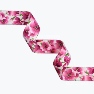 1-1/2" Pink Petals Seatbelt Webbing