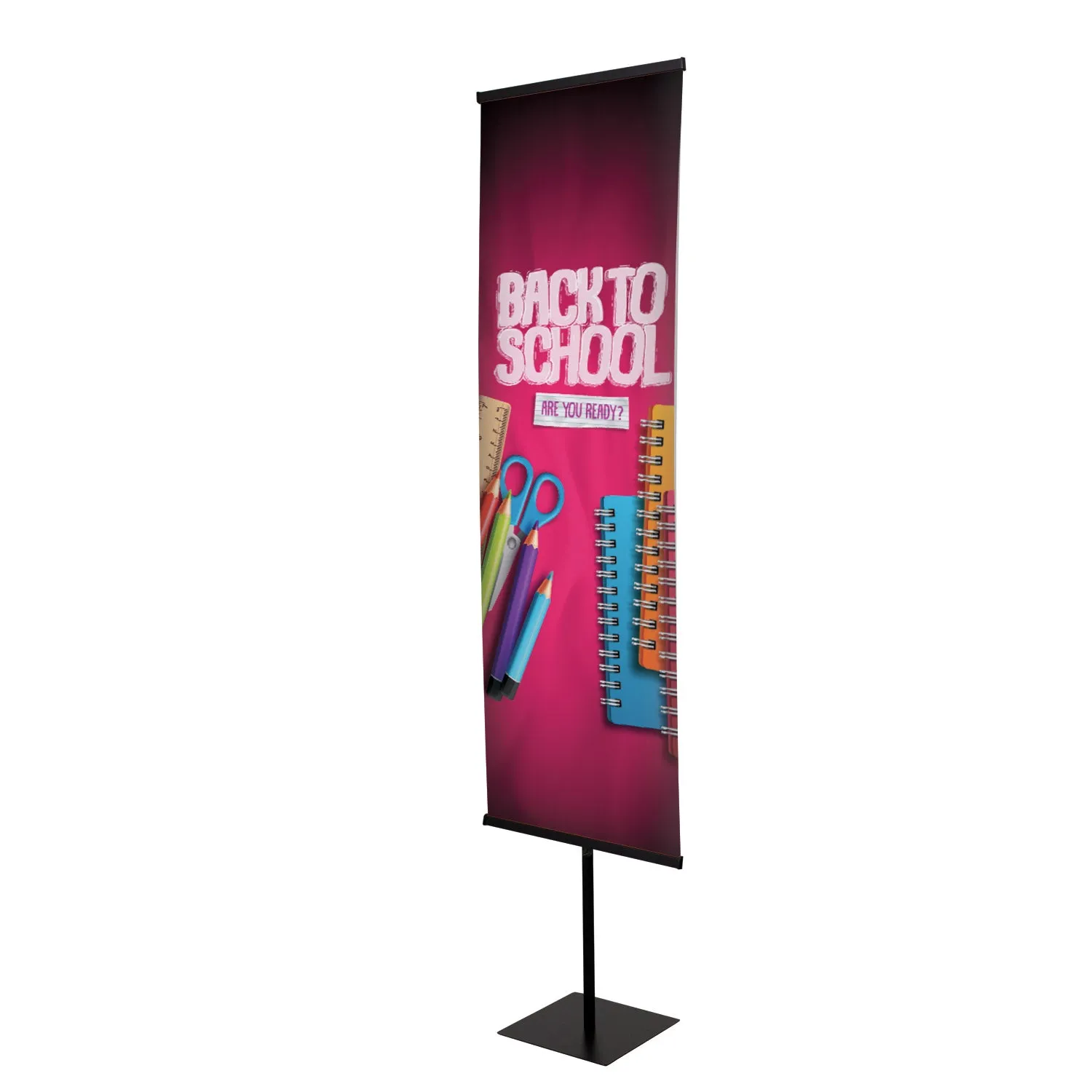 24" Snap Rail Single Banner Display Kit