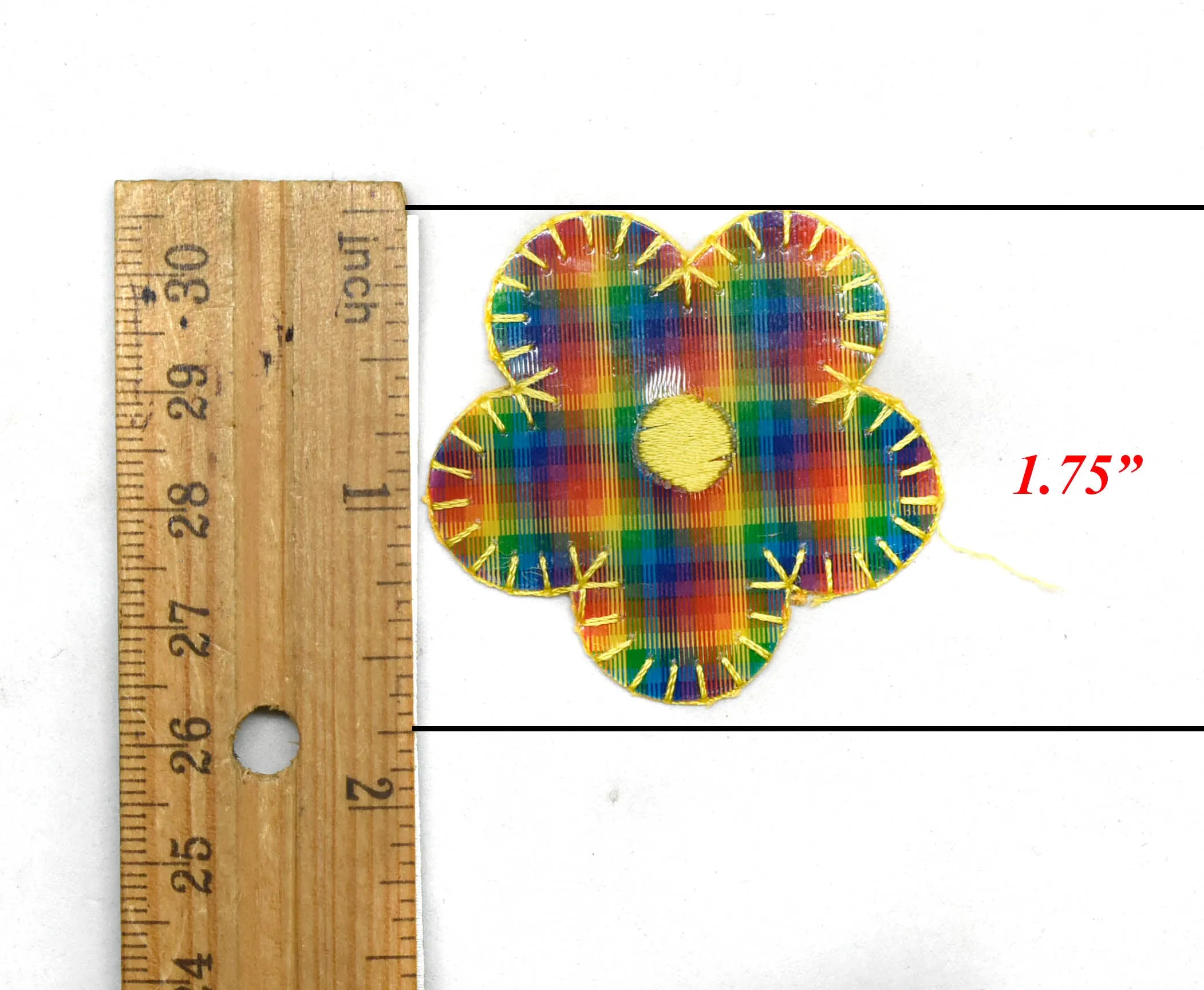 3D Rainbow Heart and Flower Iron-On Patch | Heart Patch | Flower Patch- 1 Piece