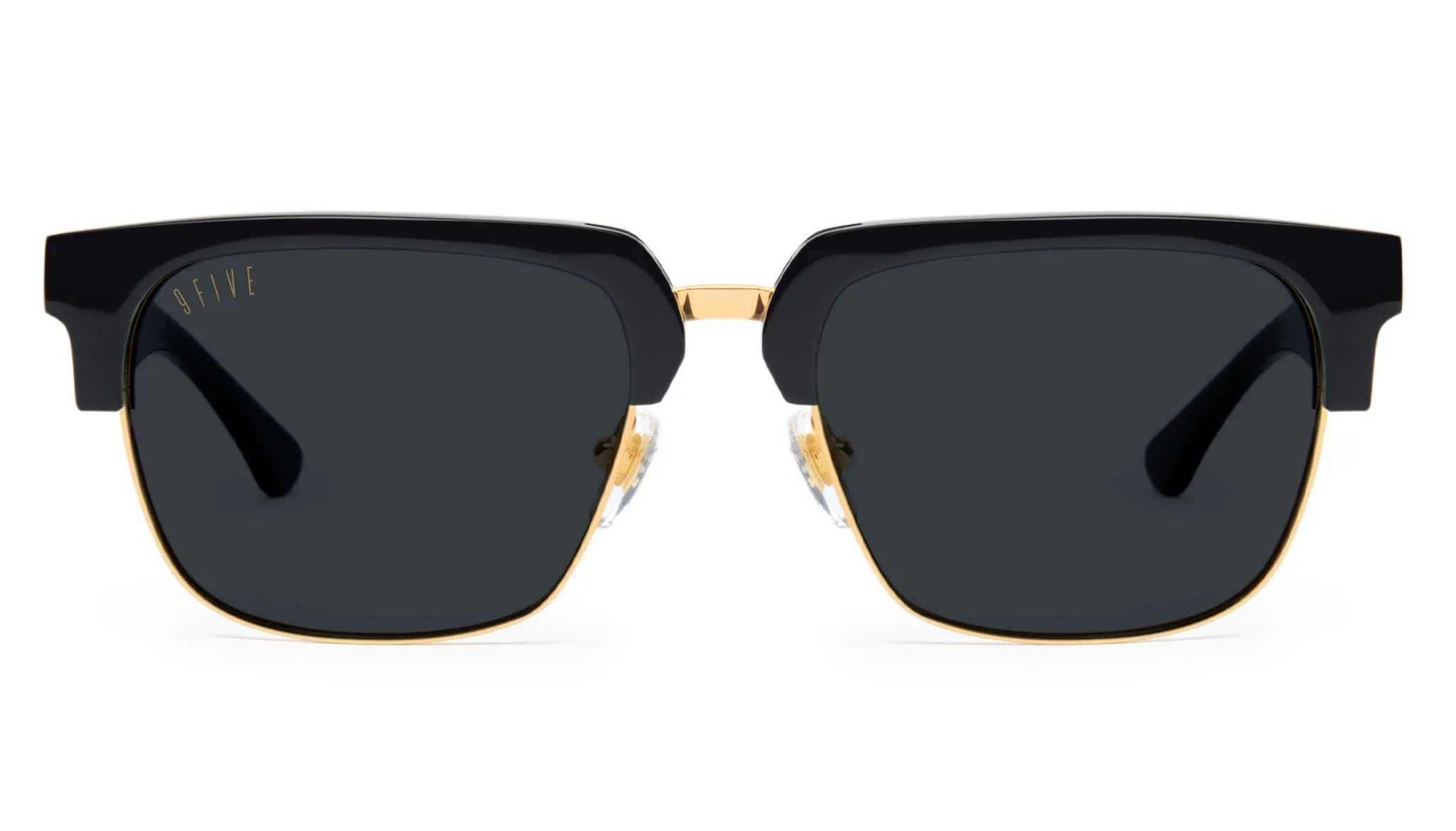 9FIVE Belmont XL Black & 24K Gold Sunglasses