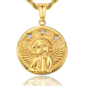 Angle Coin Pendant Necklace