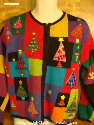 Bling Christmas Trees Ugly Xmas Sweater