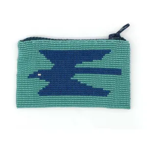 Blue Bird Glass Bead Coin Purse