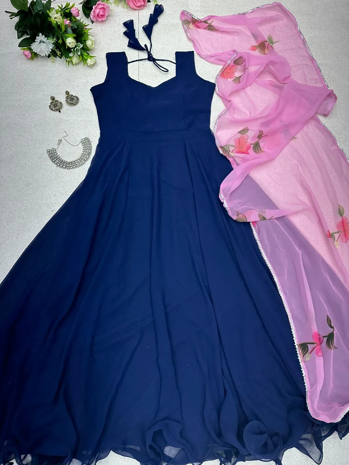 Blue Color Designer Anarkali Gown