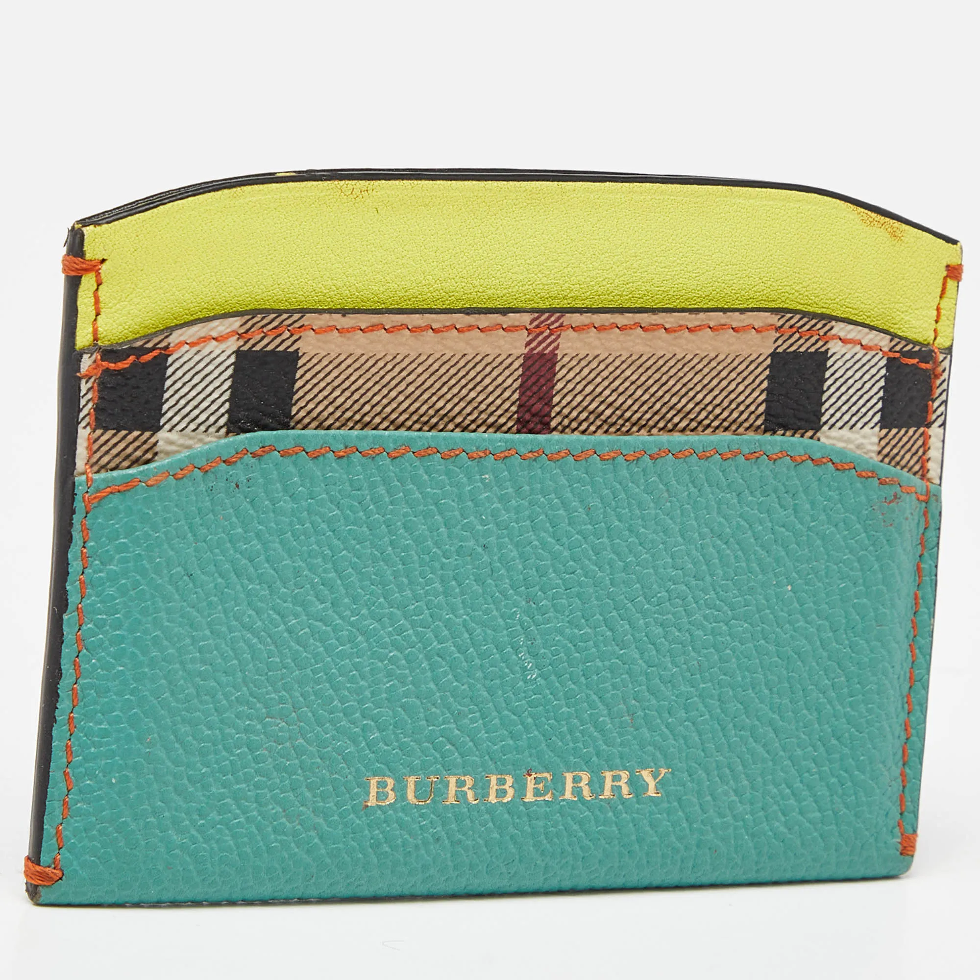 BURBERRY Multicolor Leather and Coated Canvas Card Holder