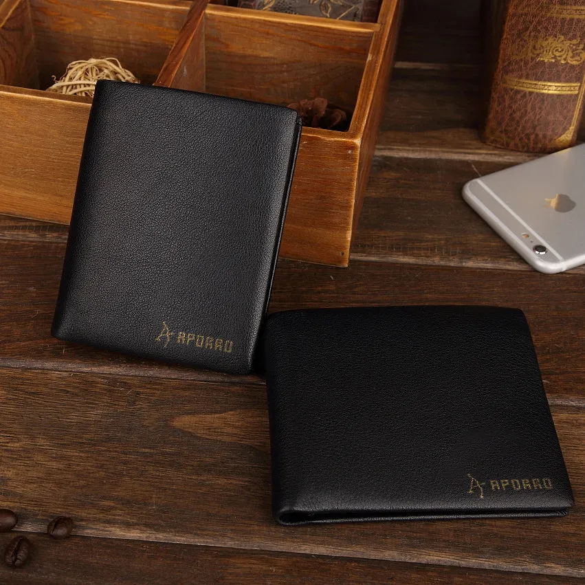 Business Style Minimalist Leather Wallet with Coin Pocket