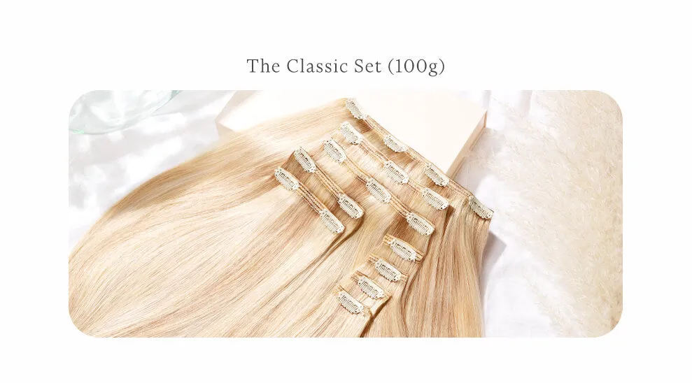 Cappuccino Ombre, 16" Classic Clip-In Hair Extensions, T1B-4-27 | 100g