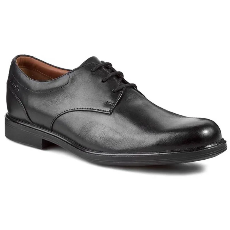 Clarks Mens Gabson Walk Black Leather Shoes