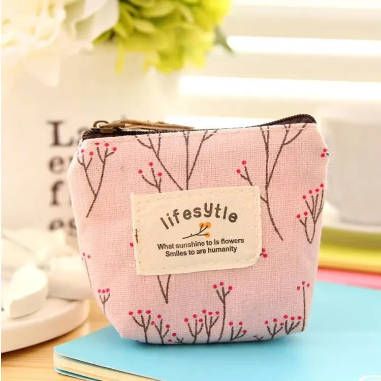 Coin purse,Soft Floral Coin Pouch Bag with Zipper,Portable Mini Purse Holder for Women Girls Children,Elegant Pouch Change Bag for Coin,Credit Card