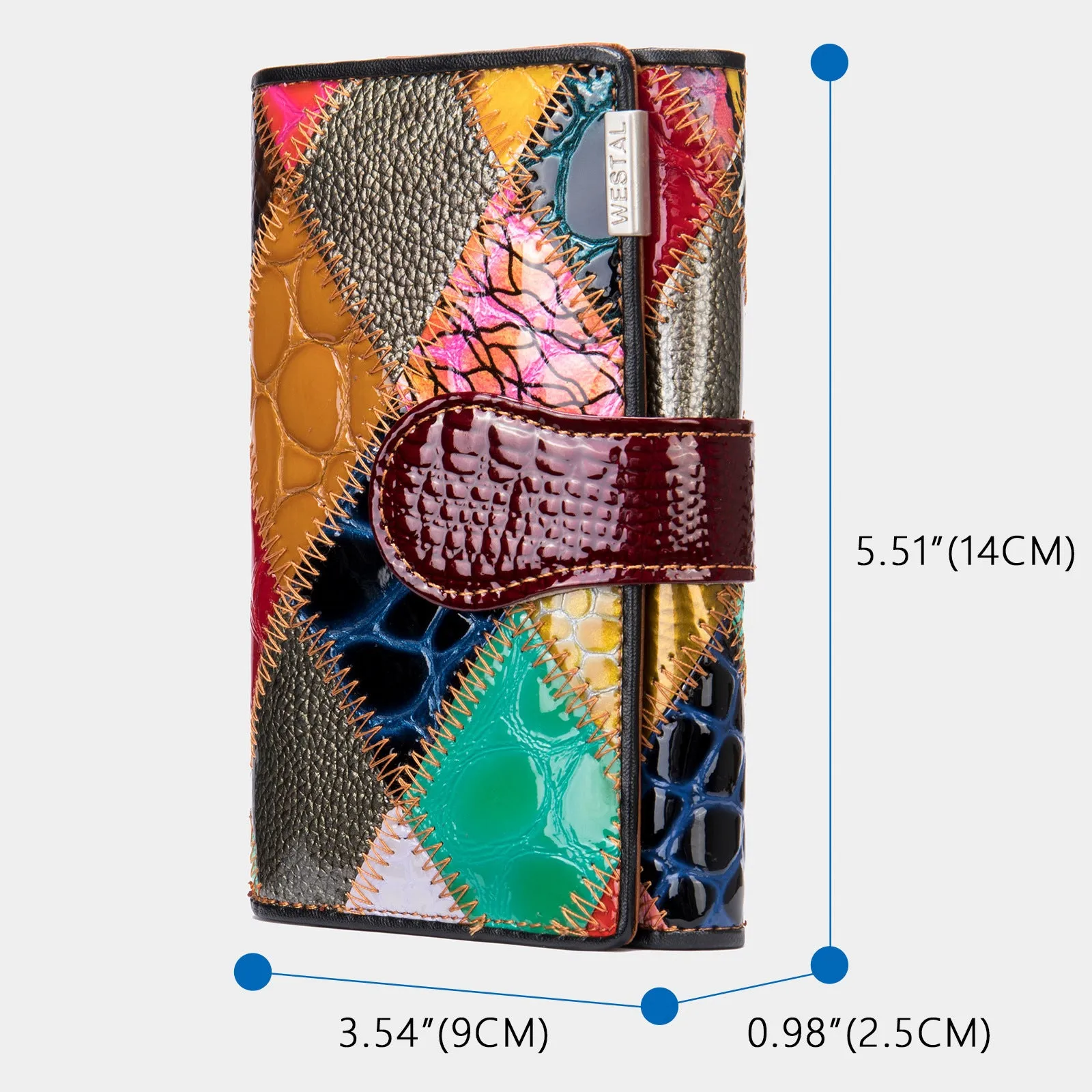 Color Patchwork Multi-Card Coin Purse for Women