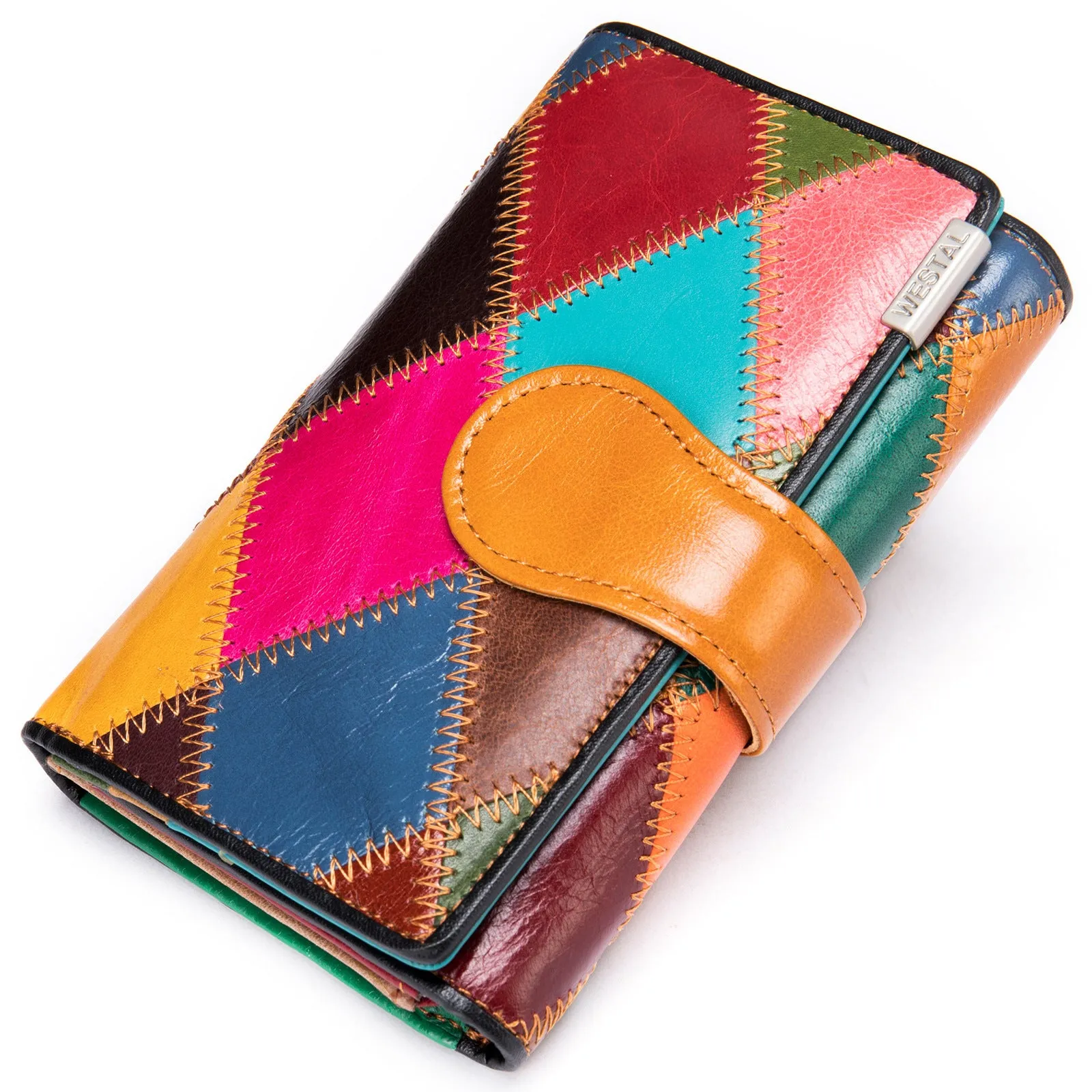 Color Patchwork Multi-Card Coin Purse for Women