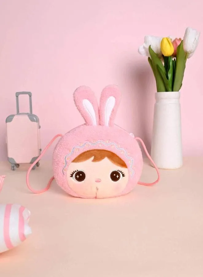 Cute Little Baby Plush Shoulder Bags For Girls, Plush Shoulder Bags with Strap for Kids Coin Purses Cute Princess Handbags Kids, Accessories for Girls, Pink