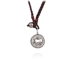 Diamond Trojan Coin Necklace