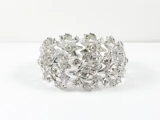 Fancy Leaf Floral Design Stretch Fashion Bracelet