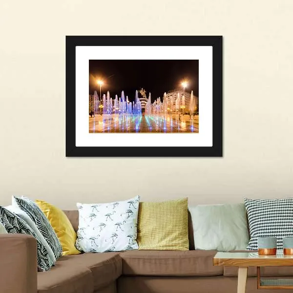 Fountains Of Square Macedonia Canvas Wall Art