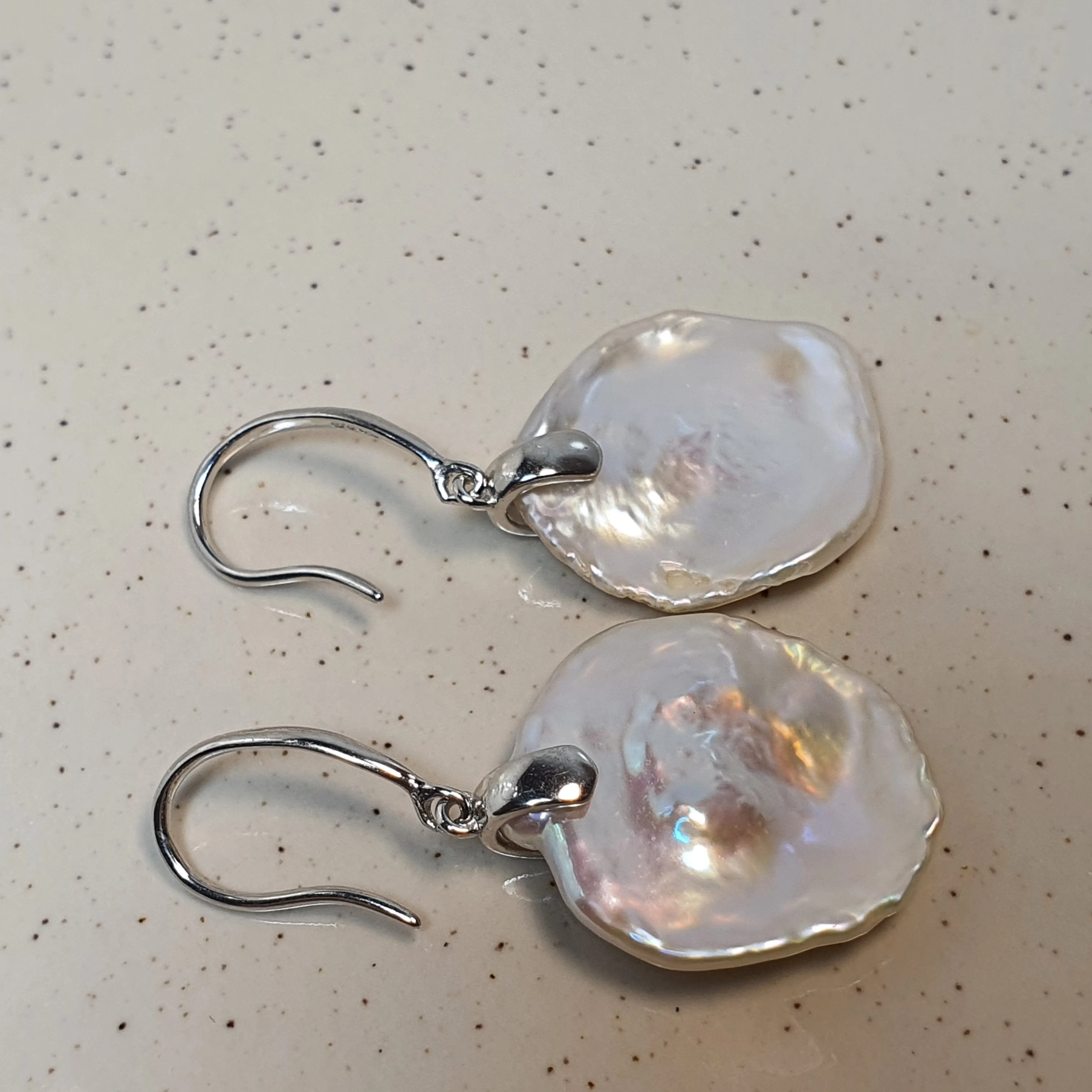 Freshwater keshi Pearl Set, Sterling Silver