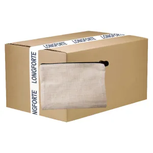 FULL CARTON - 100 x Zip Up Bags - Linen - 12cm x 17.5cm