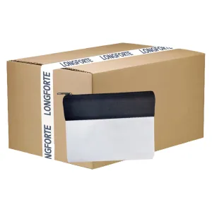 FULL CARTON - 50 x Zip Up Bags - TWO TONE Black & White - 11cm x 14.5cm