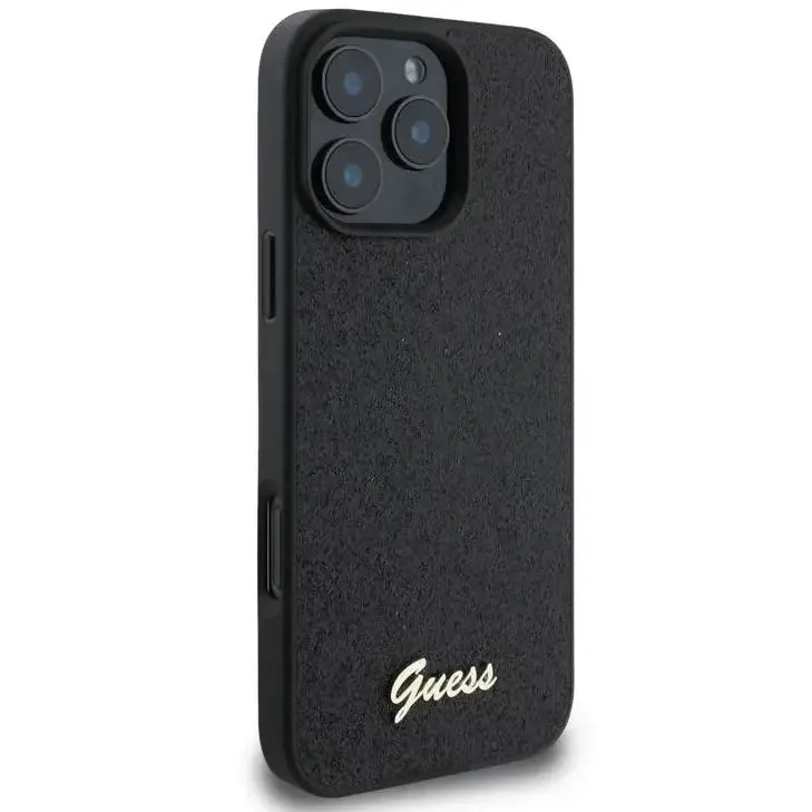 Guess Fixed Glitter Hard Case with Script Metal Logo