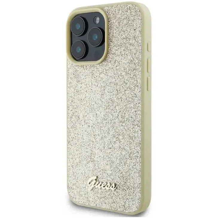 Guess Fixed Glitter Hard Case with Script Metal Logo