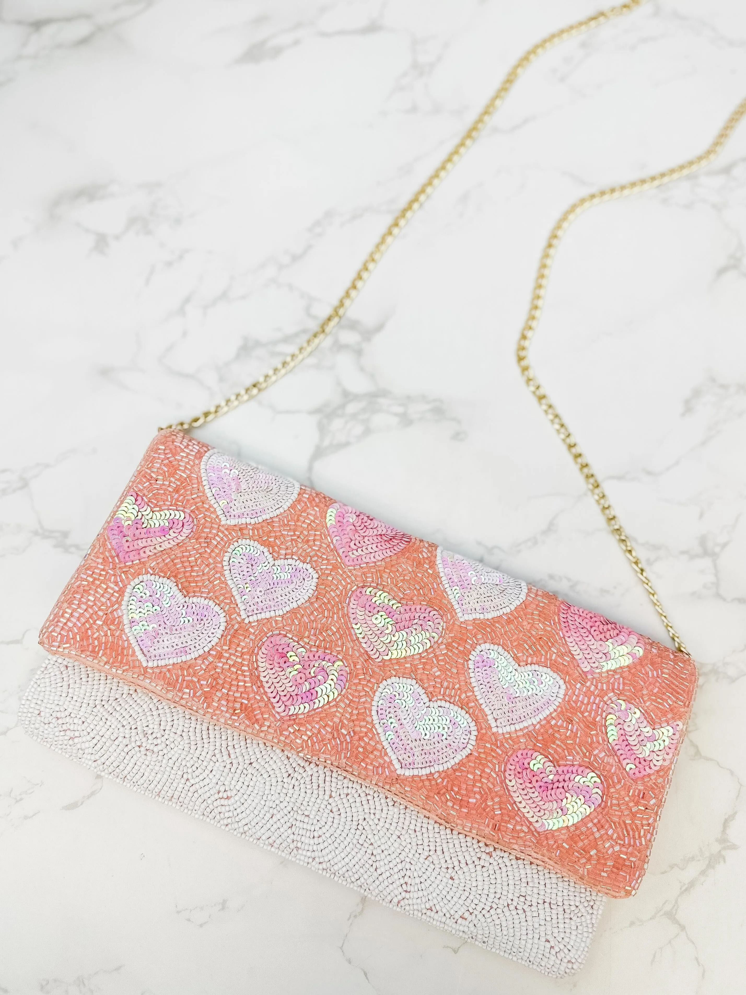 Heart Beaded Clutch