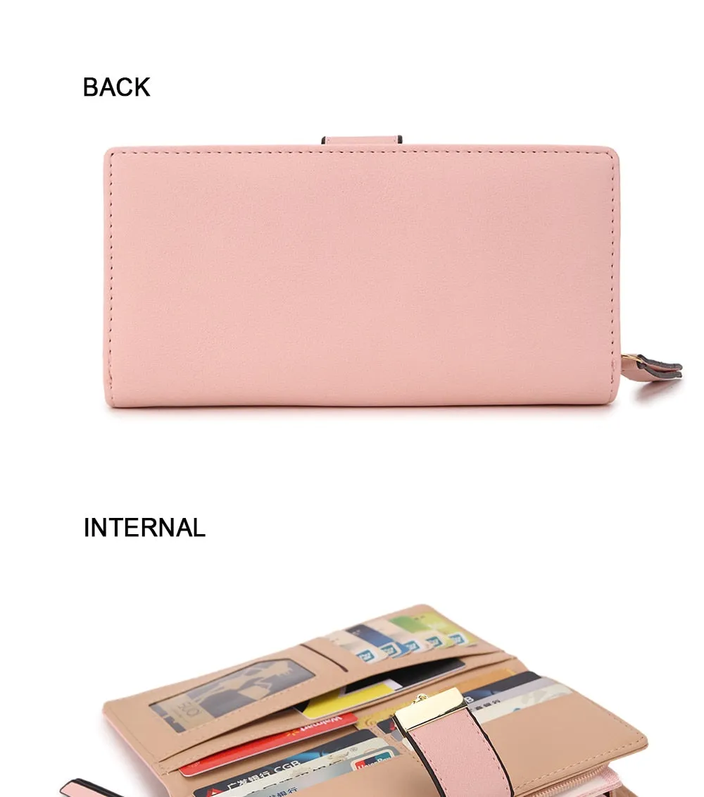 Hollow Leaves Long Wallet For Women