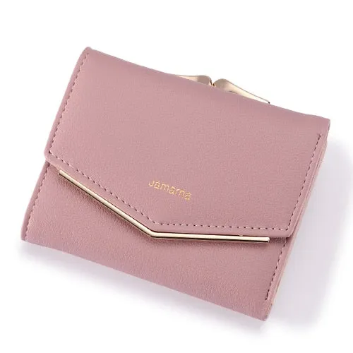 Jamarna Wallet Female PU Leather Women Wallets Hasp Coin Purse Wallet Female Vintage Fashion Women Wallet Small Card Holder Red