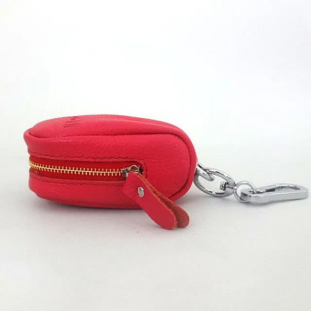 Key Holder Genuine Cow Leather Key Case Zipped Key Pouch Keychain Auto Car Key Cases Bag High Quality