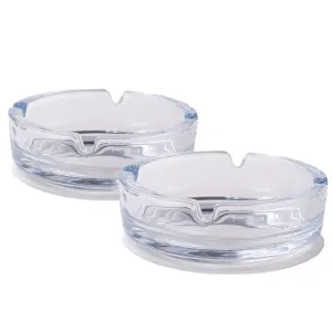 Kuber Industries Decorative Ash tray Stylish|Round Shape Pack of 8 (Silver)