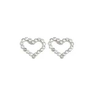 Lila Jewellery Open Flower Rhodium Stud Earrings