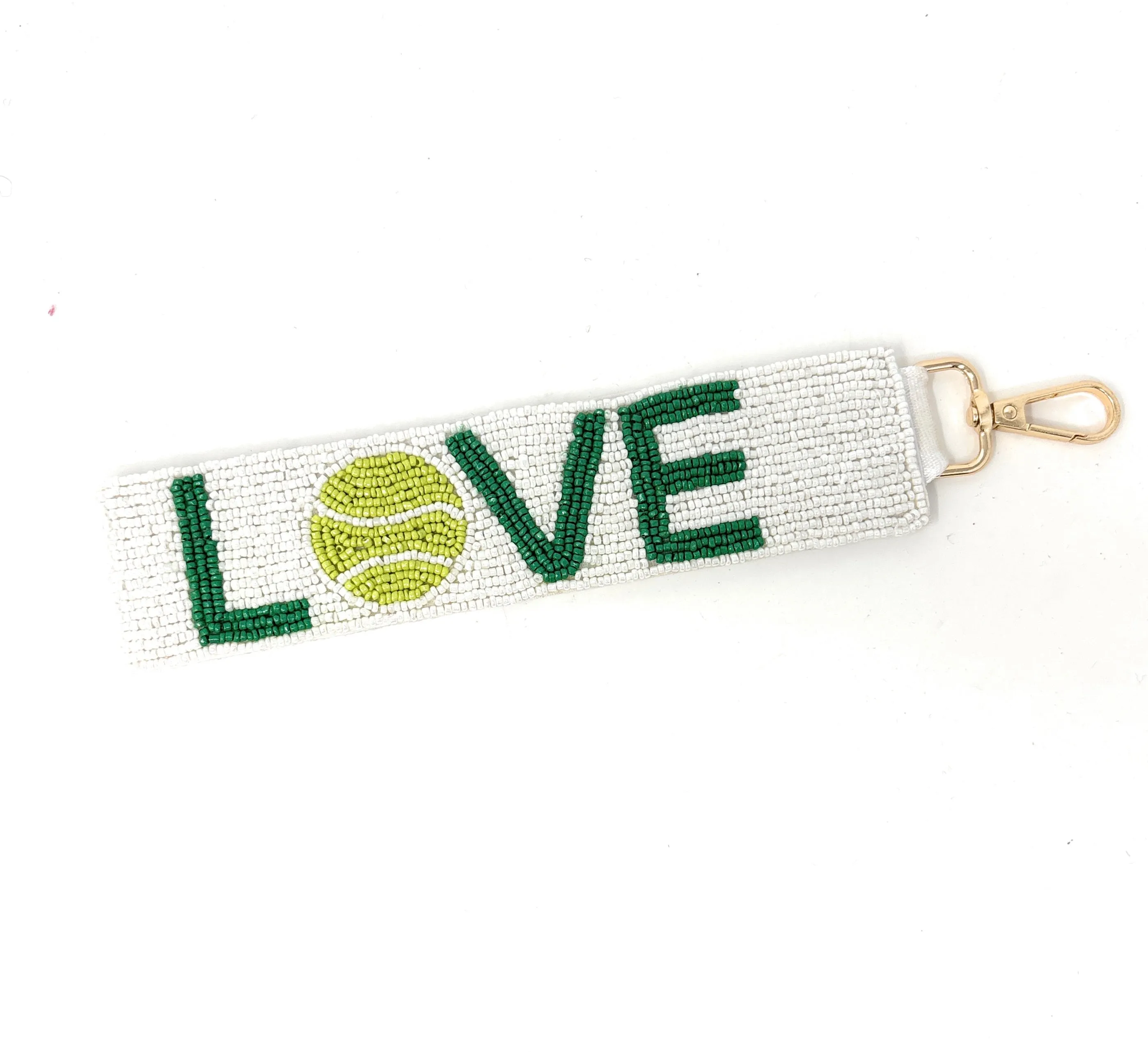 Love Tennis Beaded Wristlet Strap