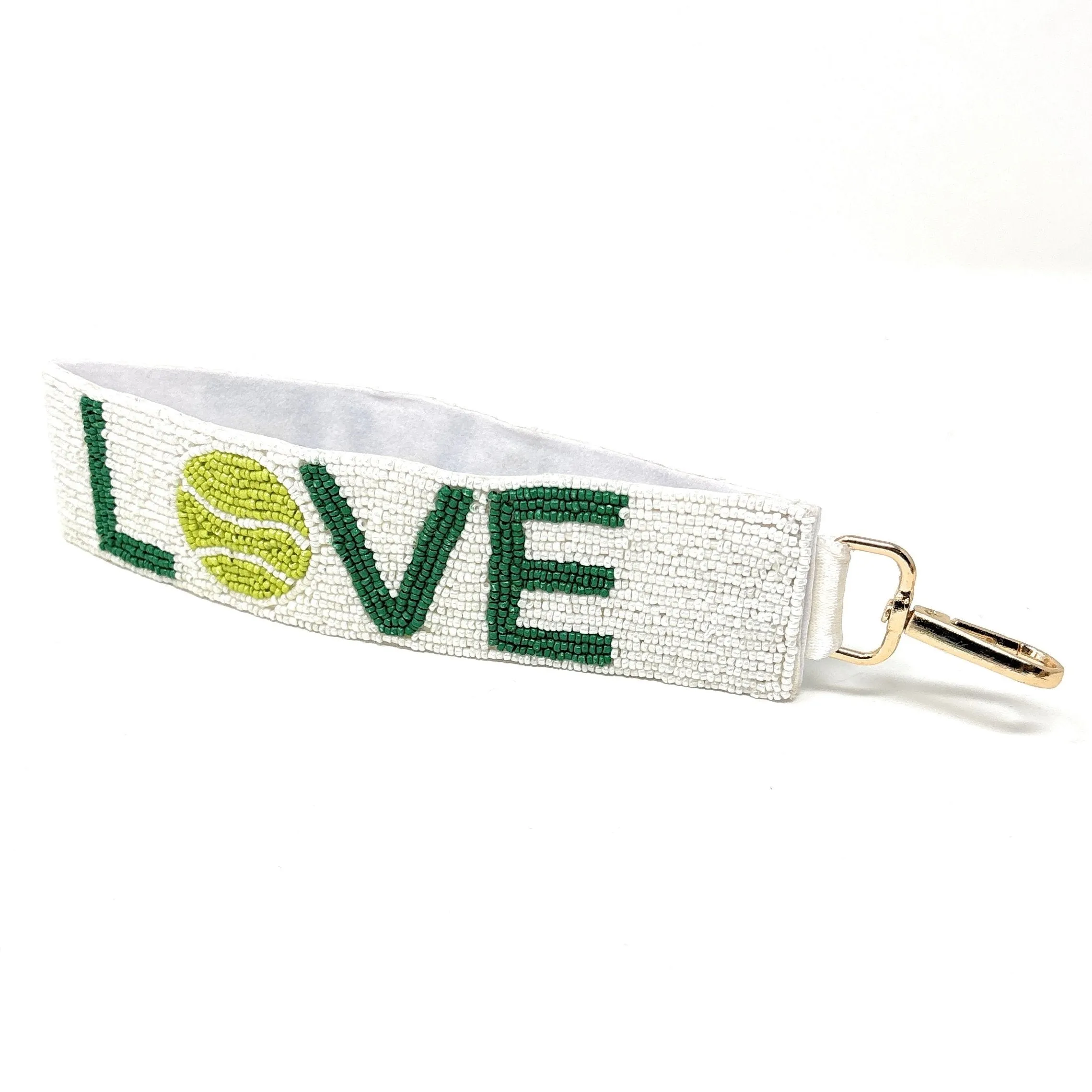 Love Tennis Beaded Wristlet Strap