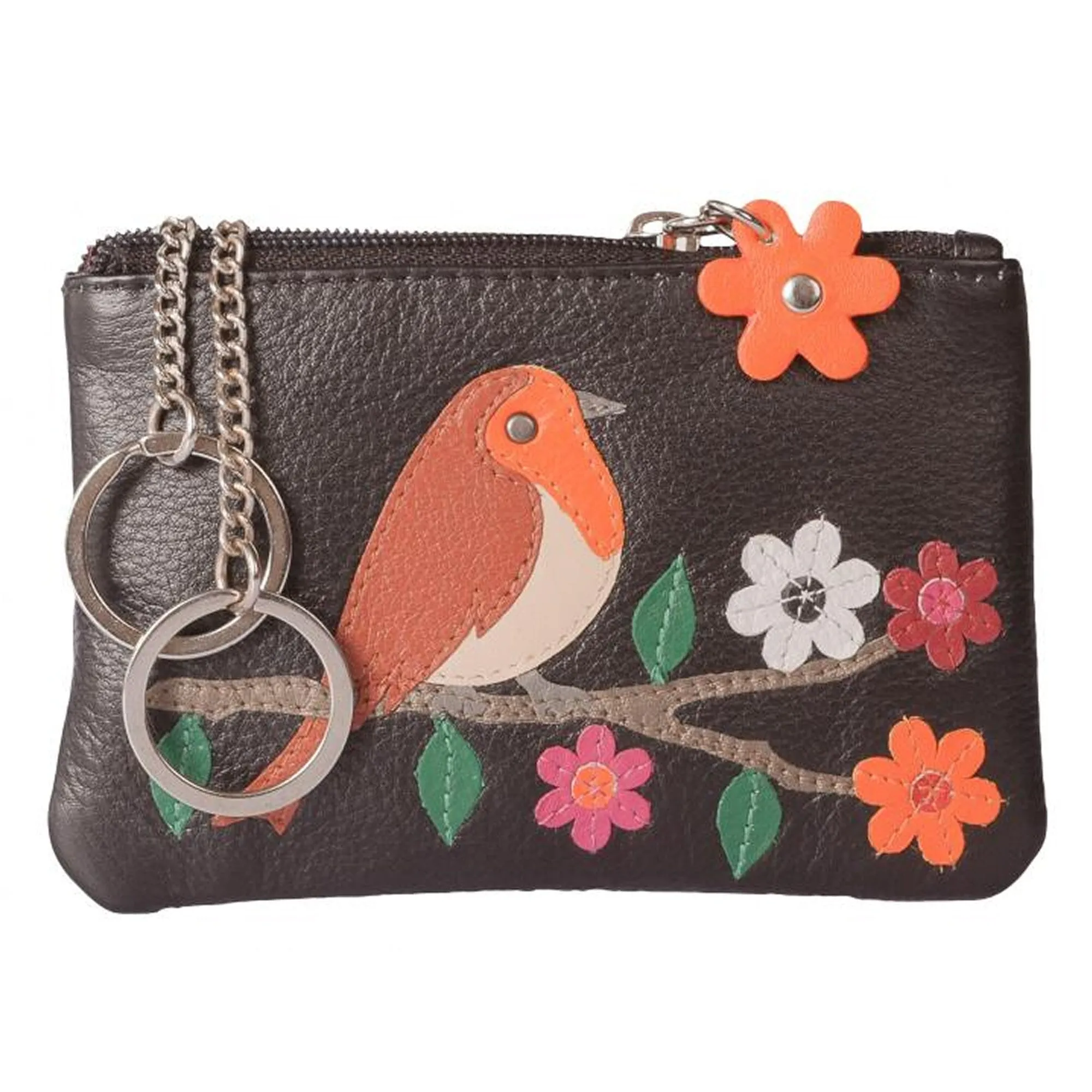 Mala Leather Black Robin Coin Purse