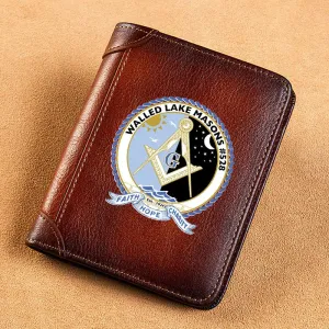 Master Mason Blue Lodge Wallet - Genuine Leather Walled Lake Masons 528 Lodge