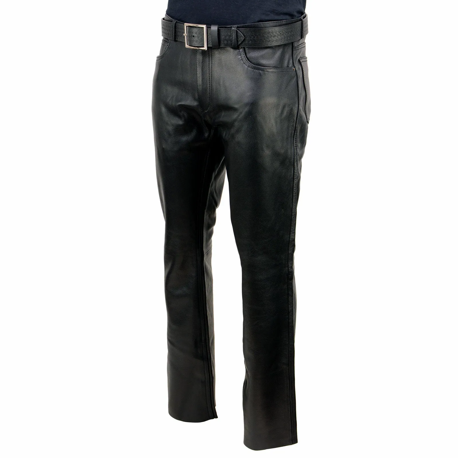 Milwaukee Leather | Classic Fit 5 Pocket Leather Pants for Men - Premium Leather Motorcycle Riding Pants - LKM5790