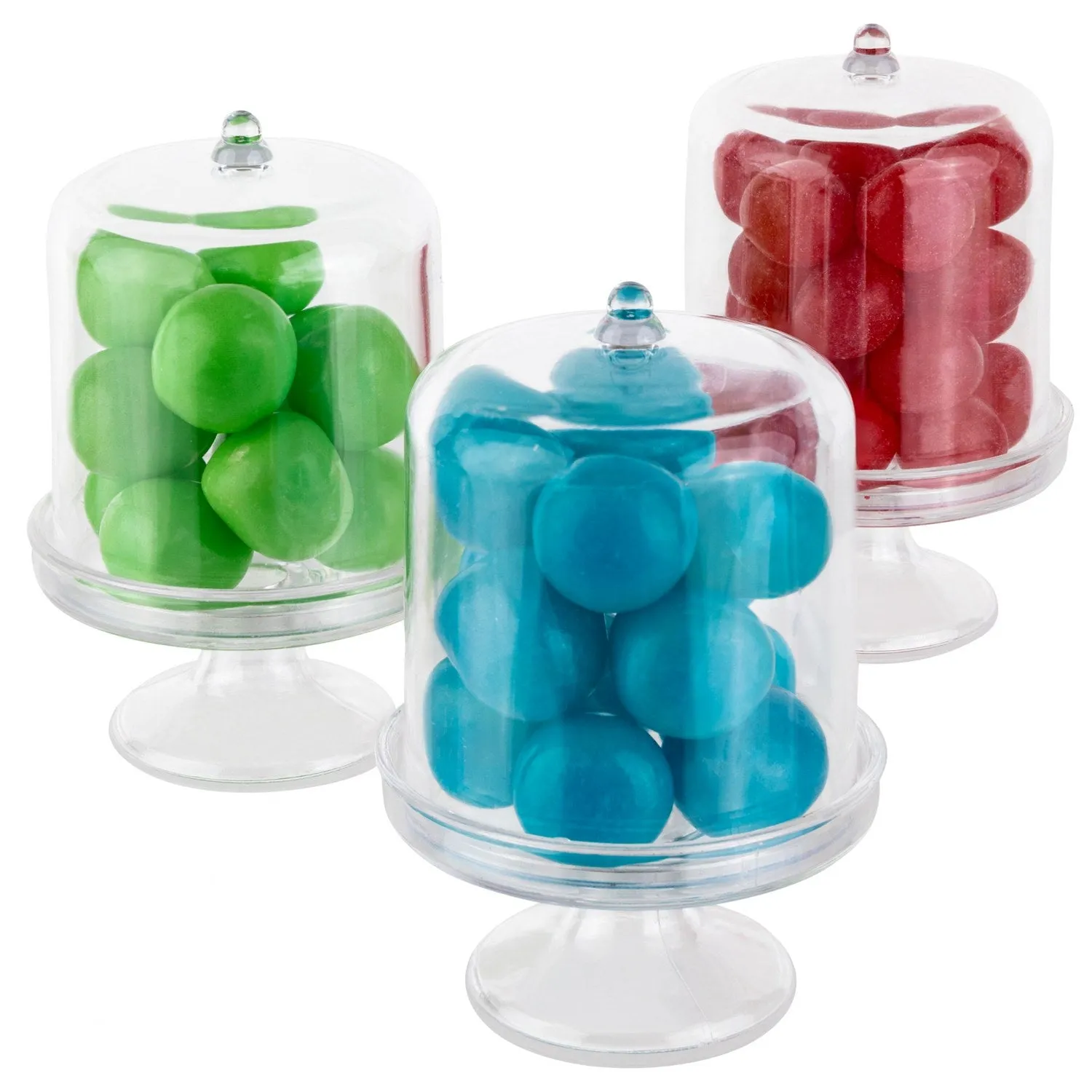 Mini Cake Dish Shaped Acrylic Candy Boxes 16 Pack 2.125"x3.5"