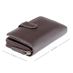 Personalised Soft Brown Leather Purse - Visconti Madame HT33