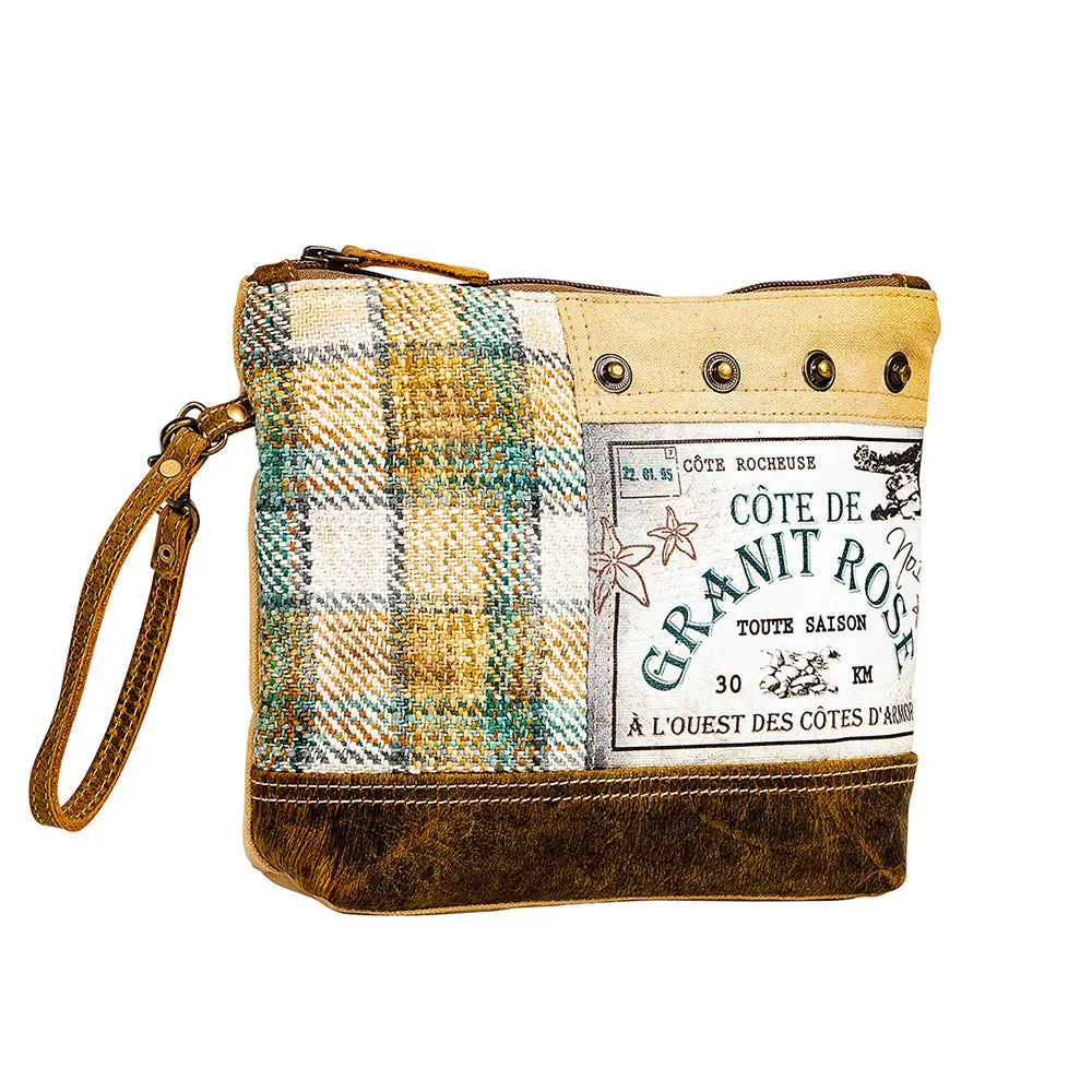 Plaid Granit Rose Pouch