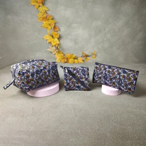 Pocket Vanity Grey with yellow Floral Prints