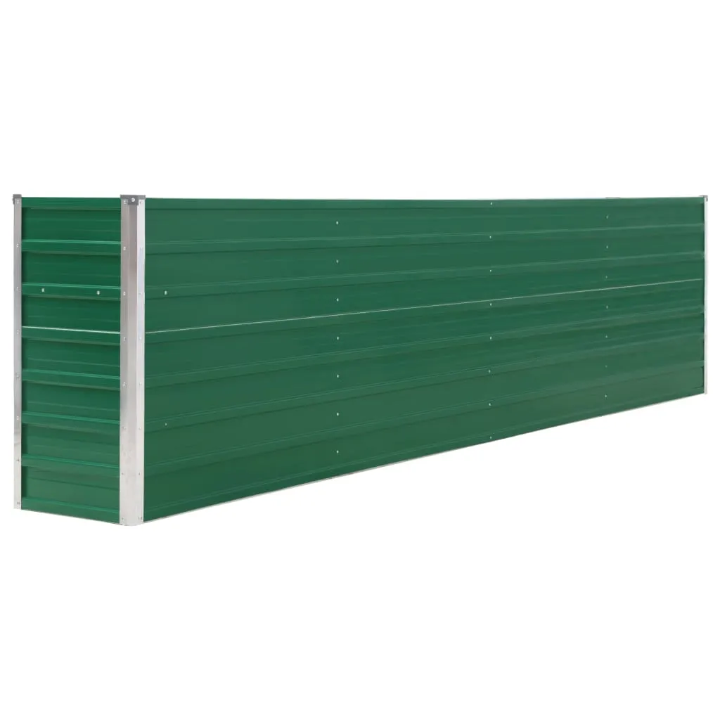 Raised Garden Bed 320x40x77 cm Galvanised Steel Green