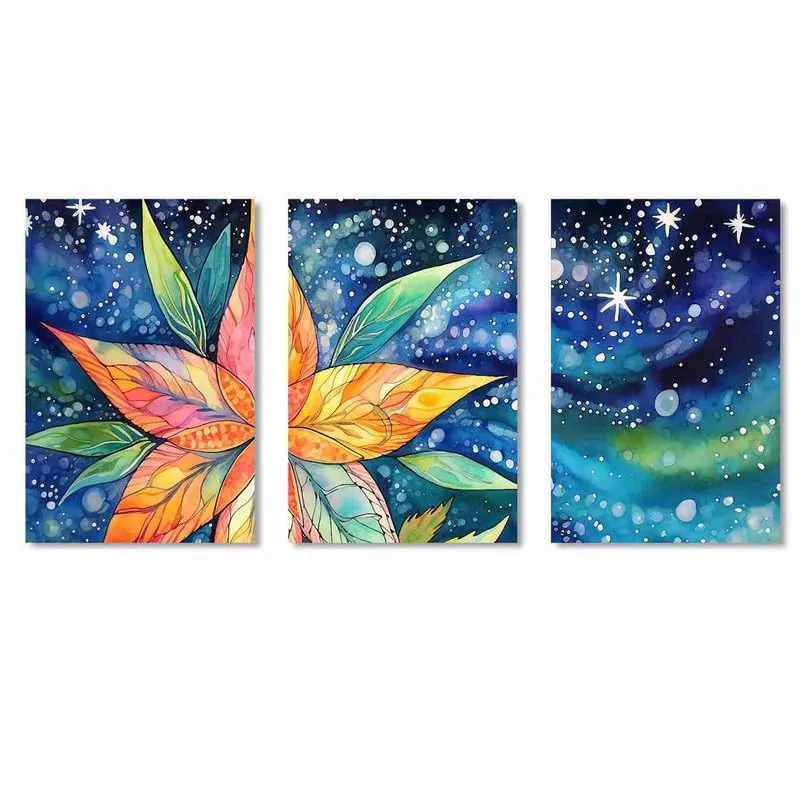 SAF paintings Set Of 3 Wooden Framed Canvas Painting|| Abstract Floral Theme Canvas Wall Art Painting for Home Décor And Office||For Bedroom,Living Room Home wall and Office Interior CR-231