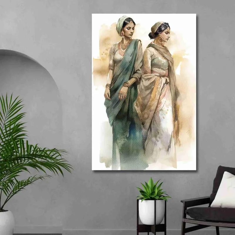 SAF paintings Unframed Rolled Art Print||Traditional Woman Canvas Wall Art Print for Home Décor And Office||Unframed canvas Painting For Wall decor||Home wall and Office Interior CR-87