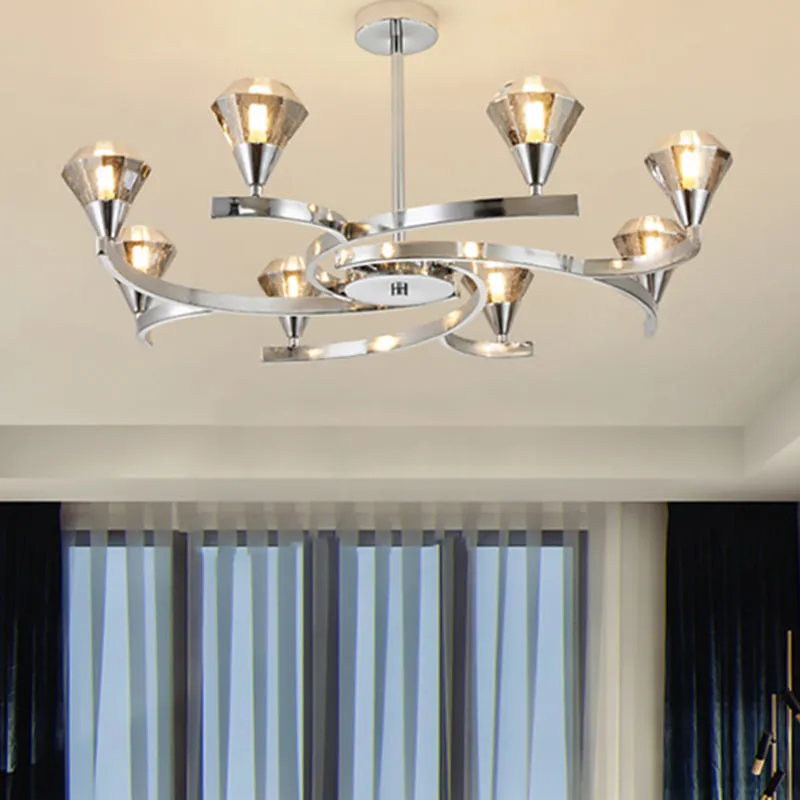 Sputnik Design Diamond Crystal Chandelier - Modern 6/8/10 Light Chrome/Gold Ceiling Fixture