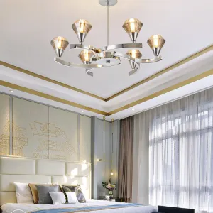 Sputnik Design Diamond Crystal Chandelier - Modern 6/8/10 Light Chrome/Gold Ceiling Fixture