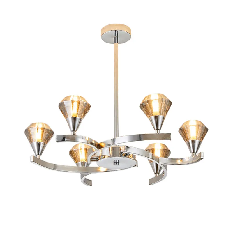 Sputnik Design Diamond Crystal Chandelier - Modern 6/8/10 Light Chrome/Gold Ceiling Fixture