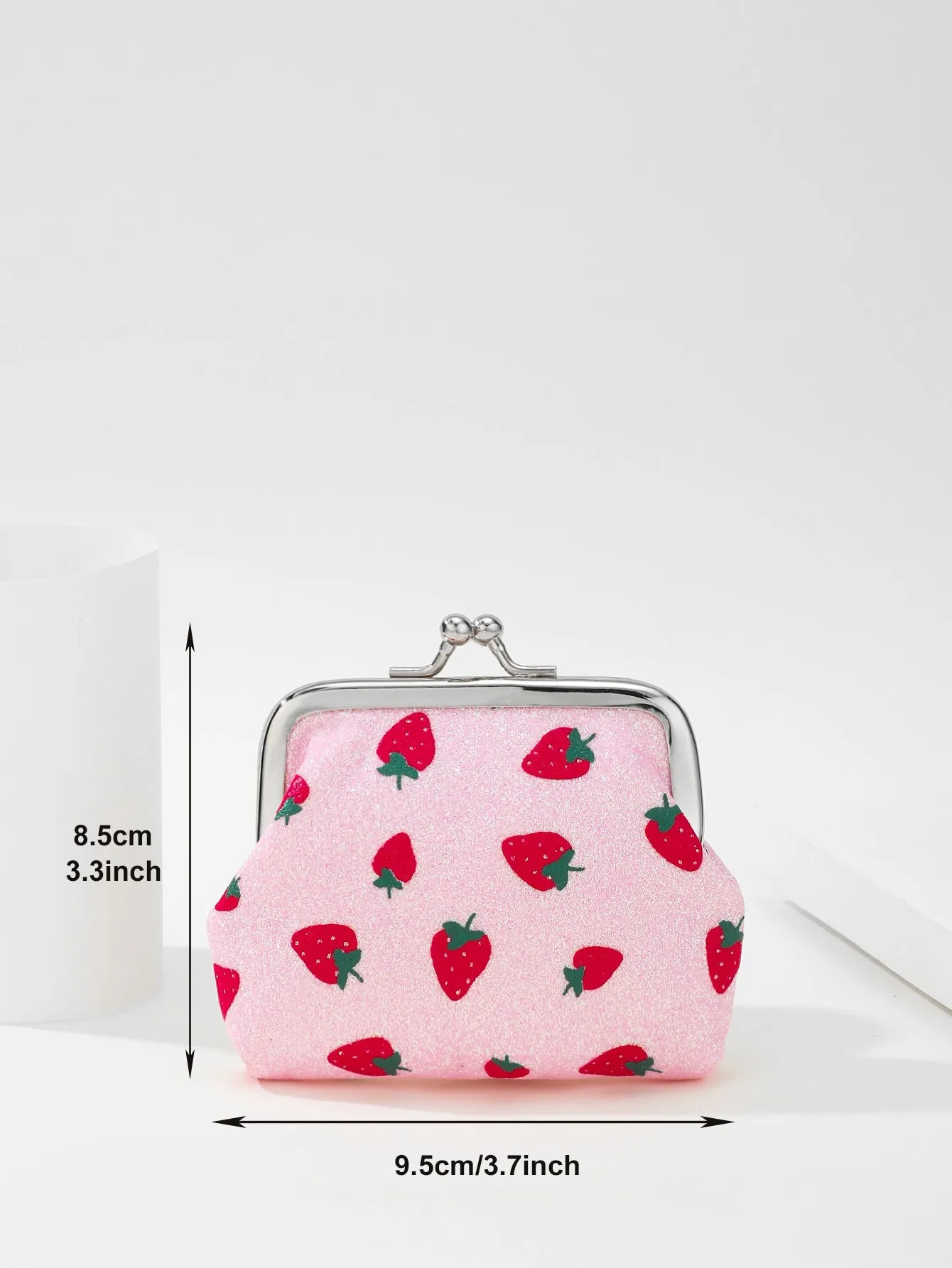 Strawberry Pattern Kiss Lock Coin Purse Change Pouch Card Holder Coin Holder