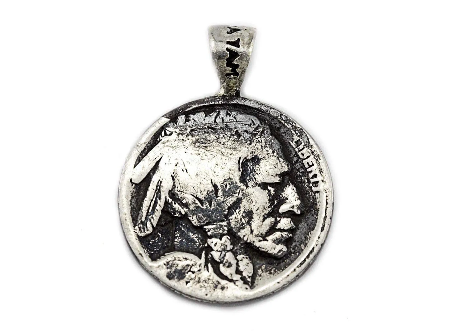 Stylish Face Medallion on Buffalo Nickel coin of USA Coin Pendant Necklace