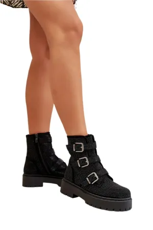 TEEK - Three Buckle Decor Platform Boots