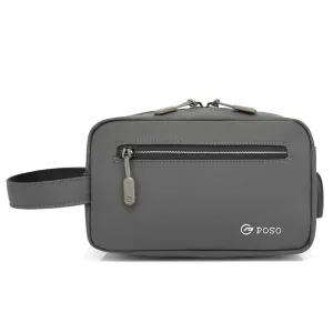 THE CLOWNFISH POSO Zest Multipurpose Travel Pouch Cash Pouch Wrist Handbag with USB (Grey)