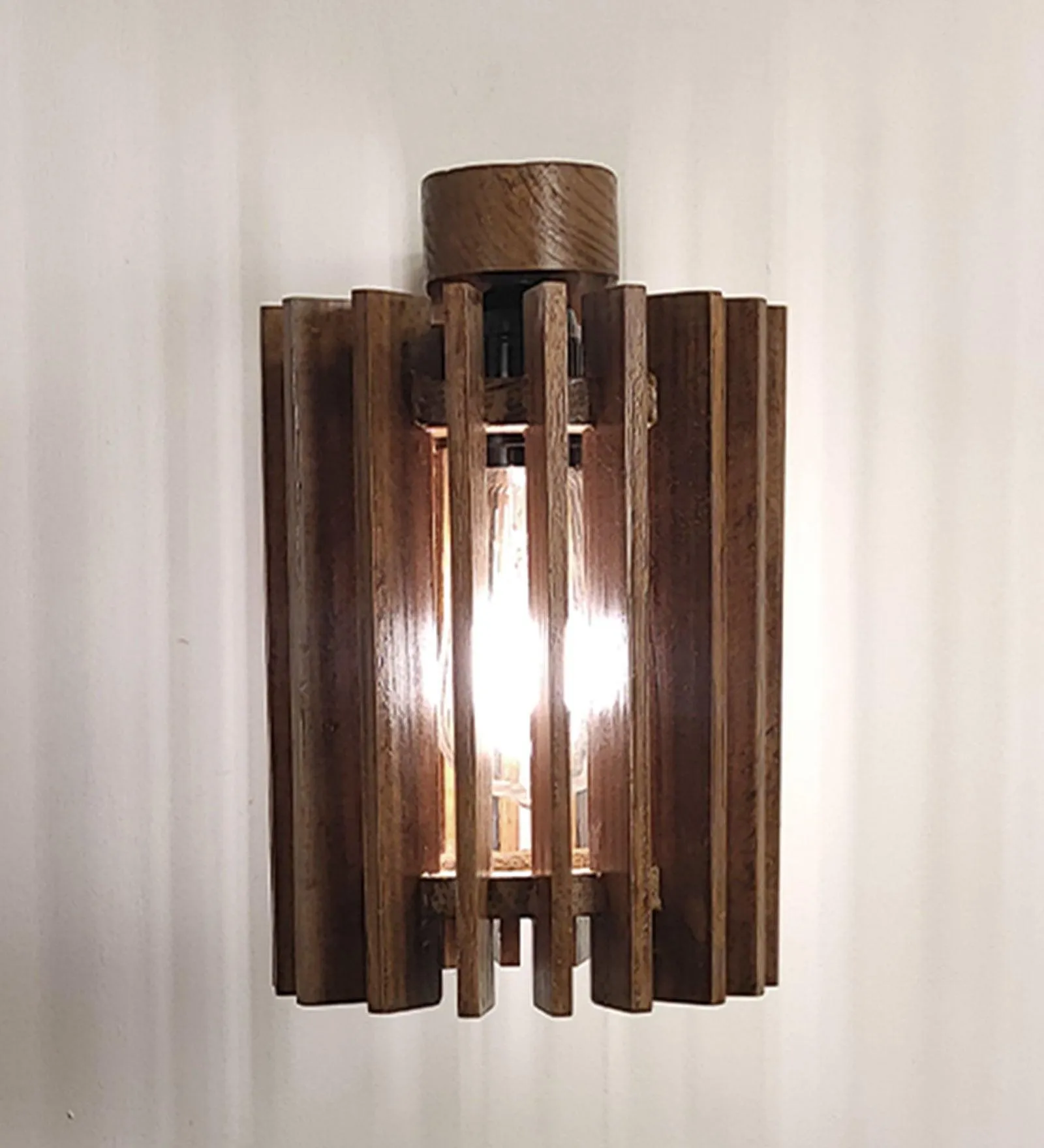 Ventus Brown Wooden Wall Light for Living Room Decor | Hanging Lamp